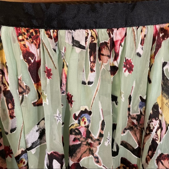 Diesel Mint Green Abstract Cowboy Print Sheer Mini Skort Size 29 - Picture 10 of 16